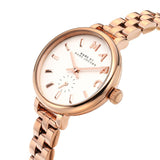 Marc Jacobs Sally White Dial Rose Gold Steel Strap Watch for Women - MBM8643