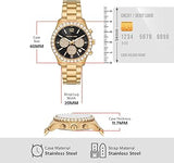 Michael Kors Berkley Chronograph Black Dial Gold Steel Strap Watch For Women - MK7414