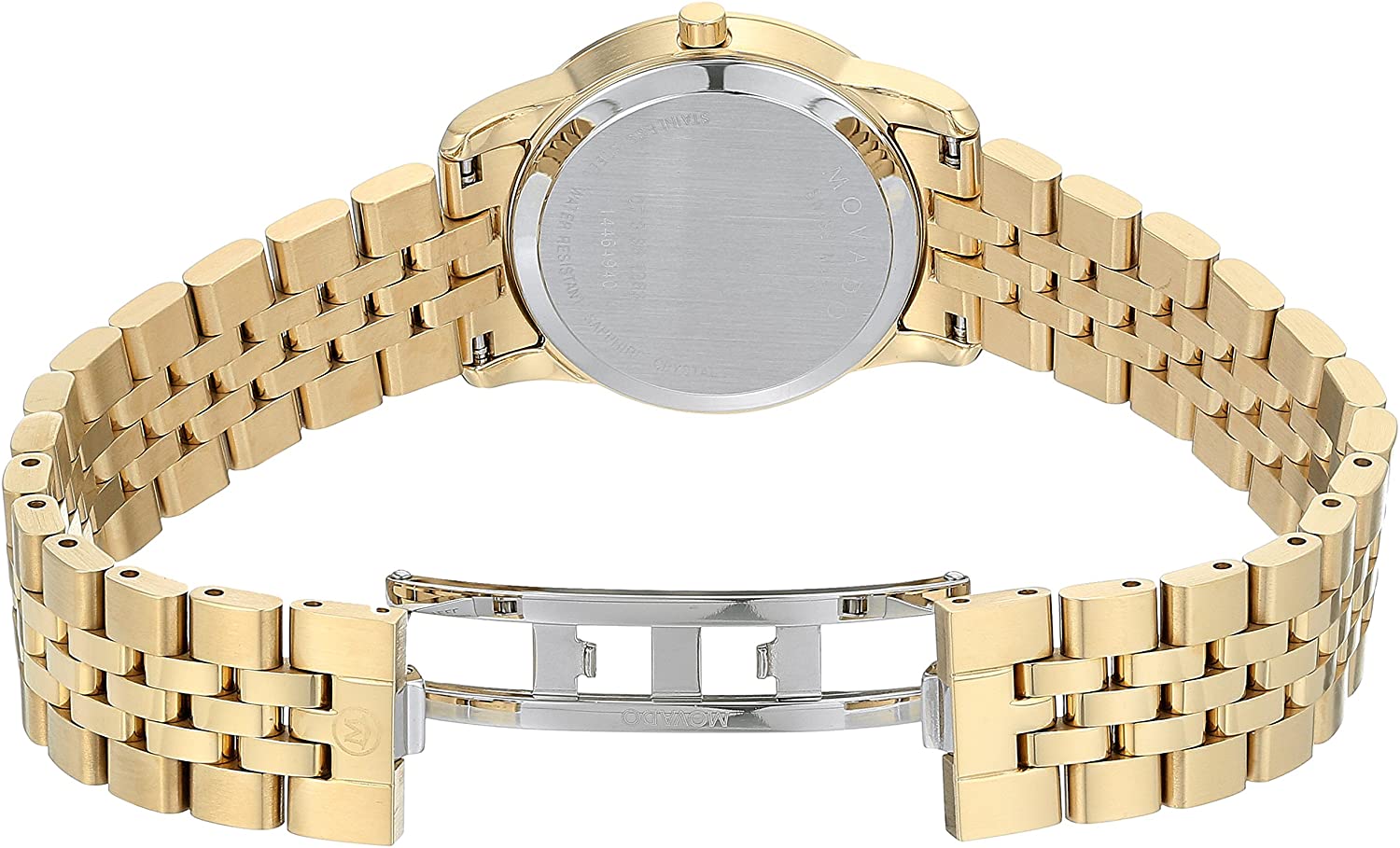 Movado Museum Classic Diamonds Mother of Pearl Dial Gold Steel Strap Watch For Women - 0606998