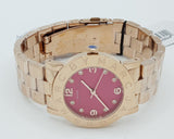 Marc Jacobs Amy Purple Dial Rose Gold Steel Strap Watch for Women - MBM8618