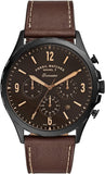 Fossil Forrester Chronograph Black Dial Brown Leather Strap Watch for Men - FS5608