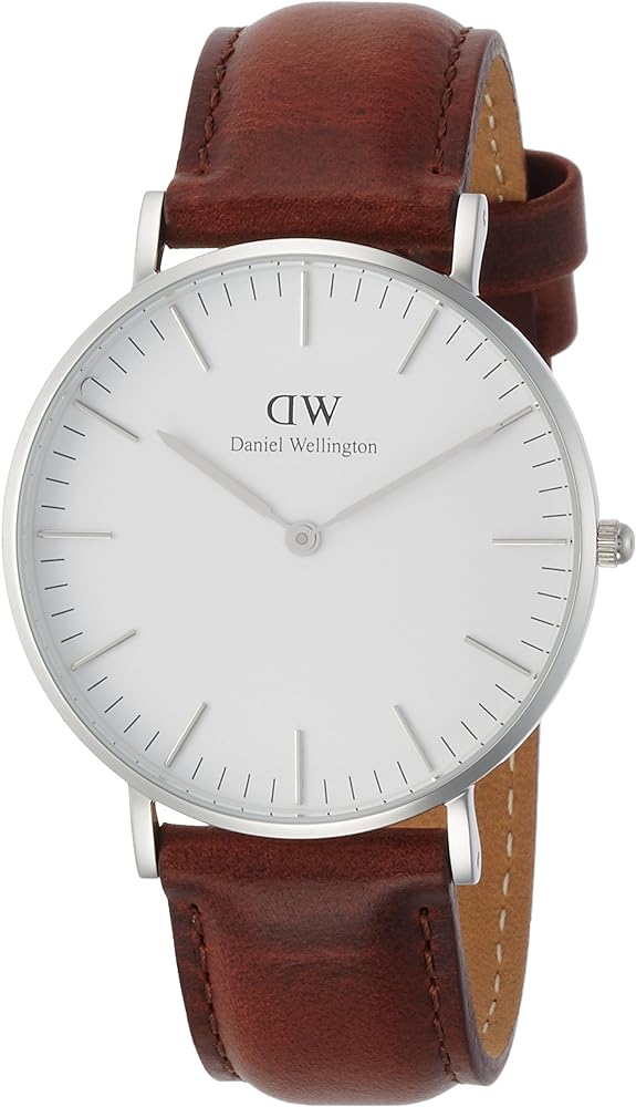 Daniel Wellington St Mawes White Dial Brown Leather Strap Watch For Men - DW00100052