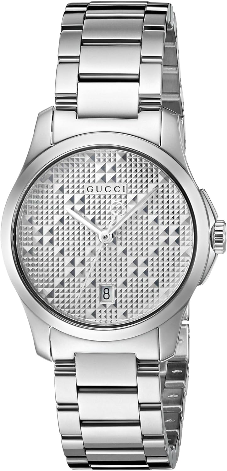 Gucci G Timeless Quartz Silver Dial Silver Steel Strap Watch For Women - YA126551