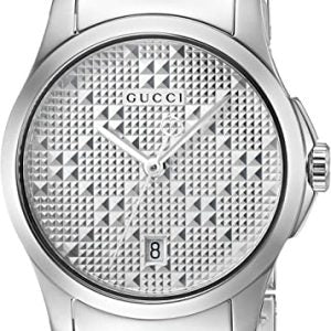 Gucci G Timeless Quartz Silver Dial Silver Steel Strap Watch For Women - YA126551