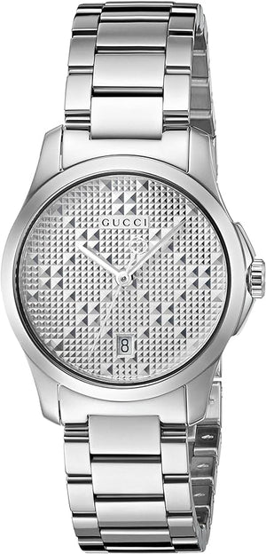 Gucci G Timeless Quartz Silver Dial Silver Steel Strap Watch For Women - YA126551