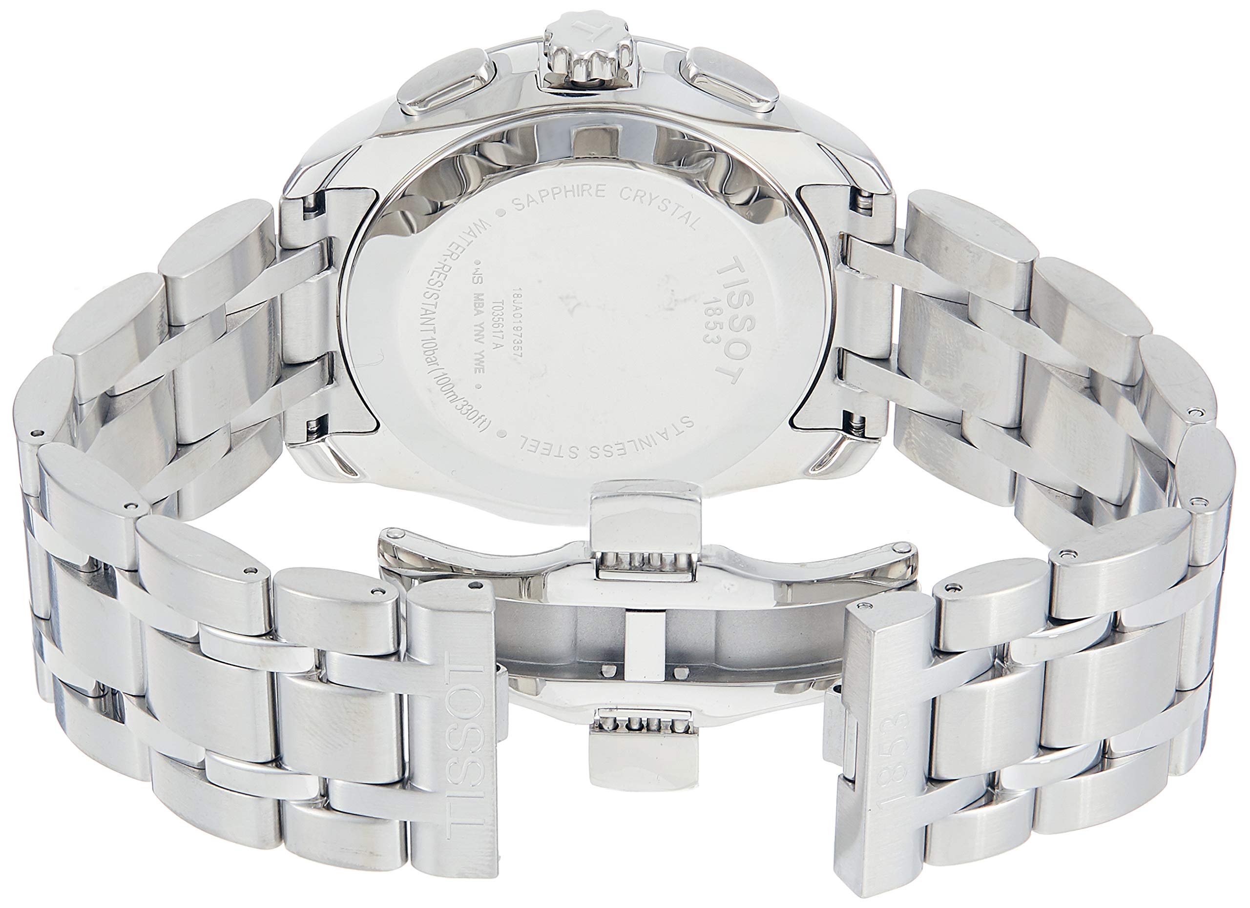 Tissot Couturier Chronograph White Dial Silver Steel Strap Watch For Men - T035.617.11.031.00