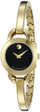Movado Rondiro 22mm Black Dial Yellow Gold Steel Strap Watch For Women - 0606888
