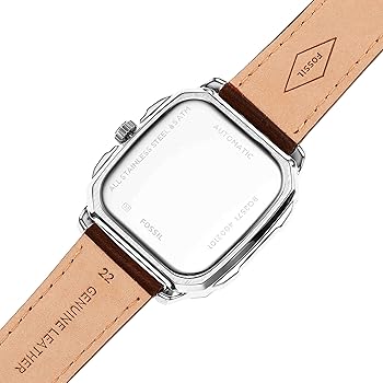 Fossil Inscription Automatic Skeleton Blue Dial Brown Leather Strap Watch for Men - BQ2571