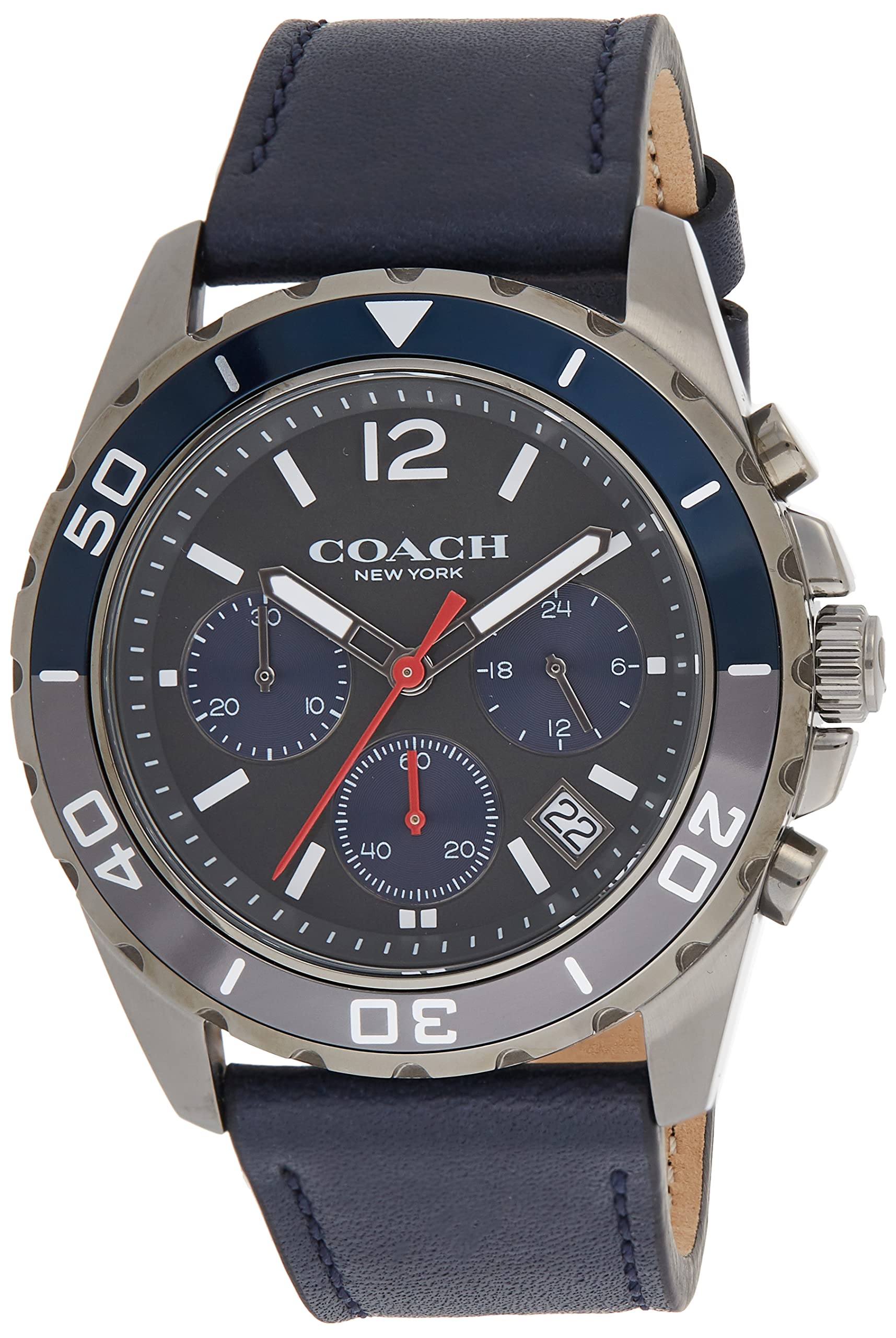 Coach Kent Grey Dial Blue Leather Strap Watch for Men - 14602558