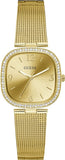 Guess Tapestry Diamonds Gold Dial Gold Mesh Bracelet Watch for Women - GW0354L2