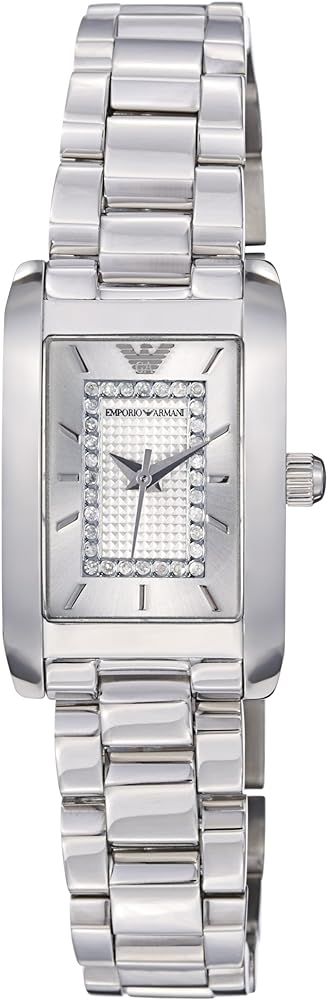 Emporio Armani Classic Diamonds Silver Dial Silver Steel Strap Watch For Women - AR3170