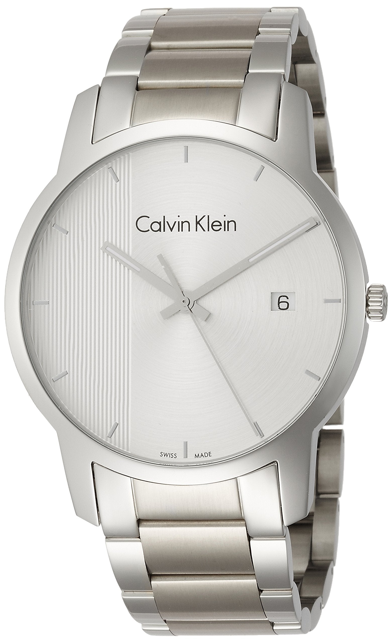 Calvin Klein City Chronograph Silver Dial Silver Steel Strap Watch for Men - K2G2G14X