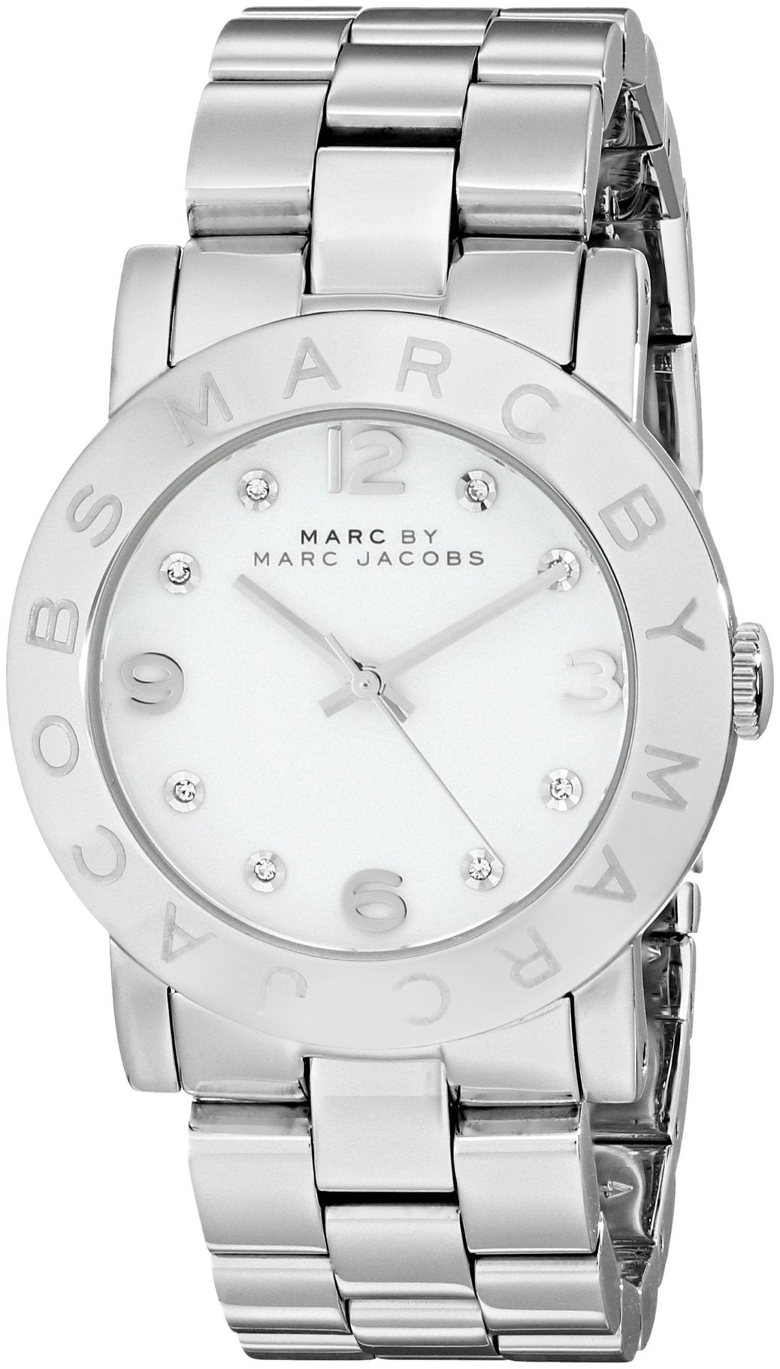 Marc Jacobs Amy White Dial Silver Steel Strap Watch for Women - MBM3054