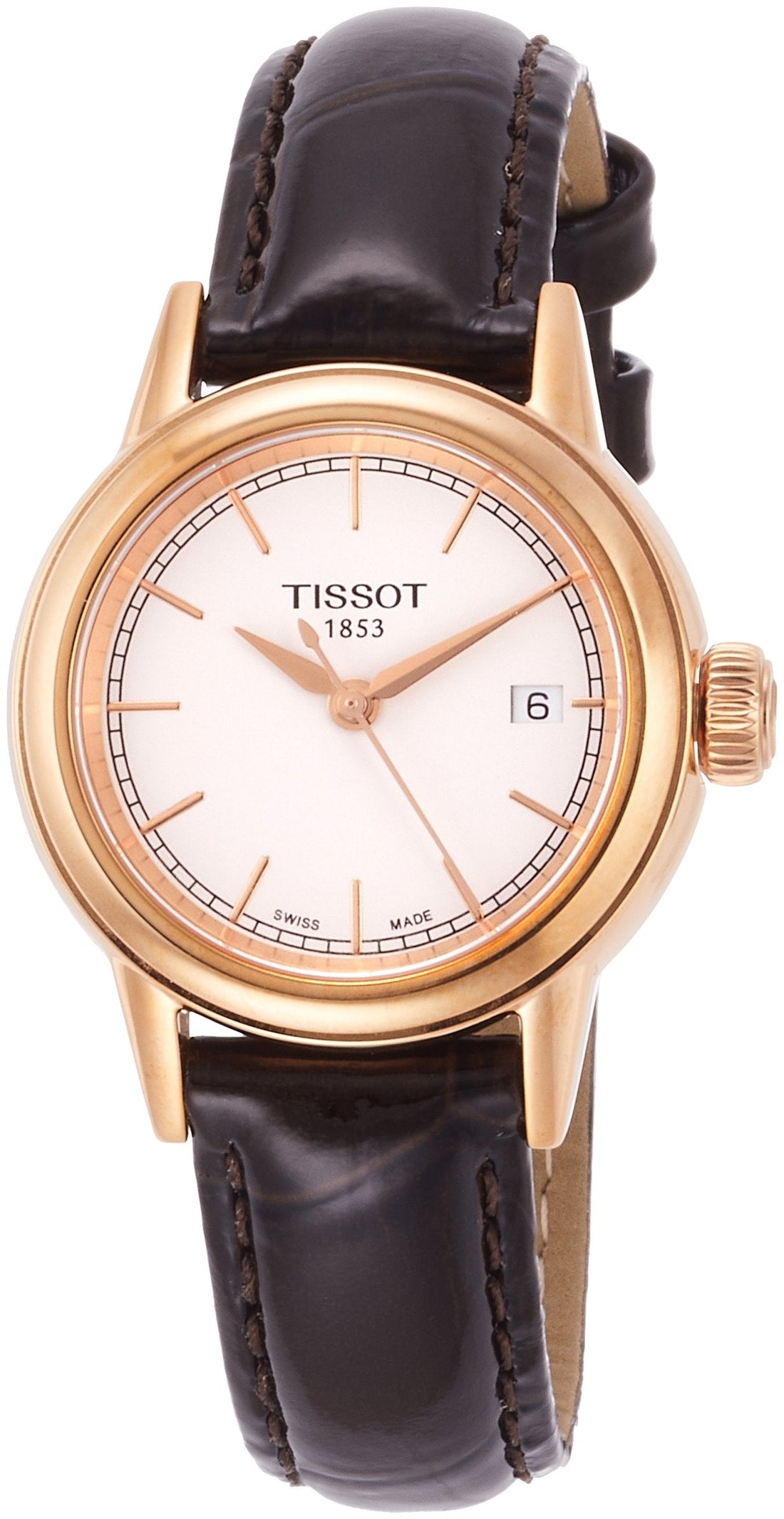 Tissot Carson Lady Steel Quartz Brown Leather Strap Watch For Women - T085.210.36.011.00