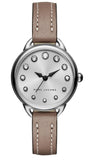 Marc Jacobs Betty White Dial Brown Leather Strap Watch for Women - MJ1480