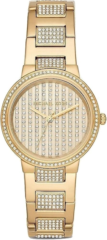 Michael Kors Gabbi Crystals Gold Dial Gold Steel Strap Watch For Women - MK3985