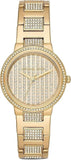 Michael Kors Gabbi Crystals Gold Dial Gold Steel Strap Watch For Women - MK3985