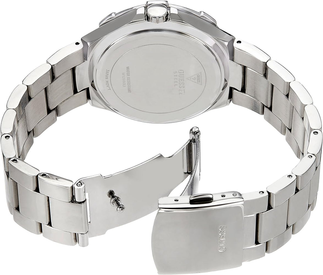 Guess Vista Diamonds Silver Dial Silver Steel Strap Watch for Women - W12080L1
