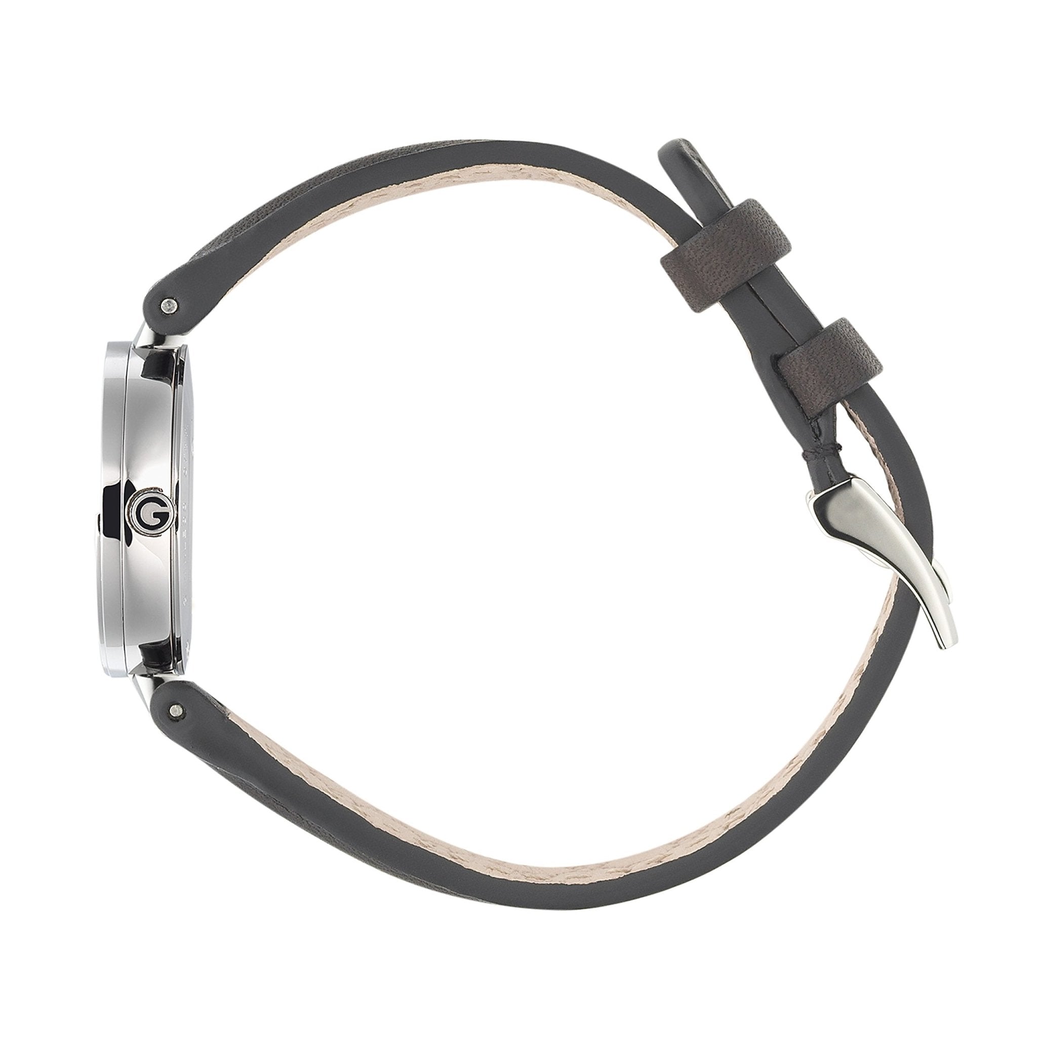 Gucci G Interlocking Black Dial Black Leather Strap Watch For Women - YA133501