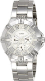 Guess Vista Diamonds Silver Dial Silver Steel Strap Watch for Women - W12080L1