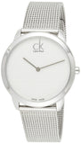 Calvin Klein Minimal White Dial Silver Mesh Bracelet Watch for Men - K3M2112Y