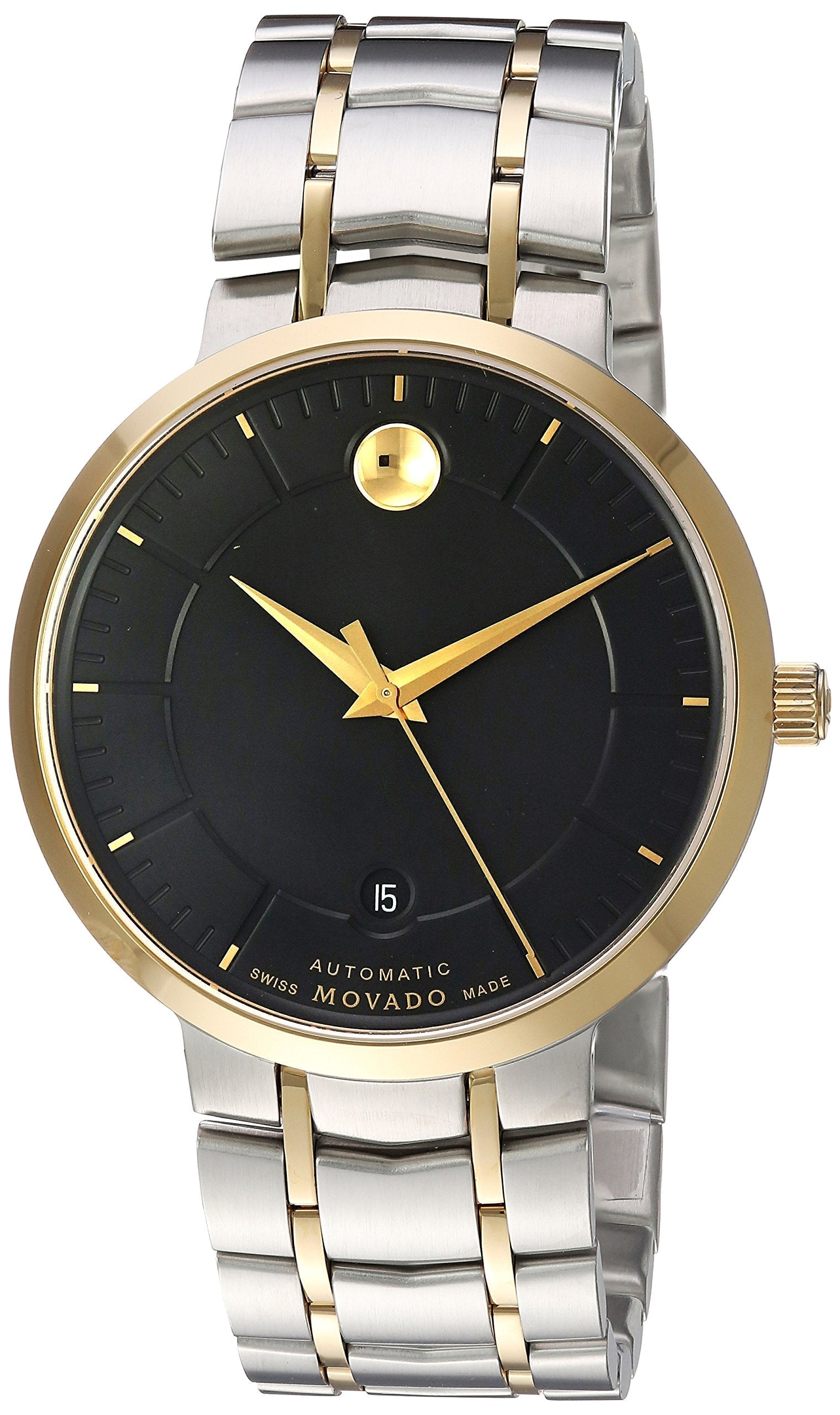 Movado 1881 Automatic Black Dial Two Tone Steel Strap Watch For Men - 0606916