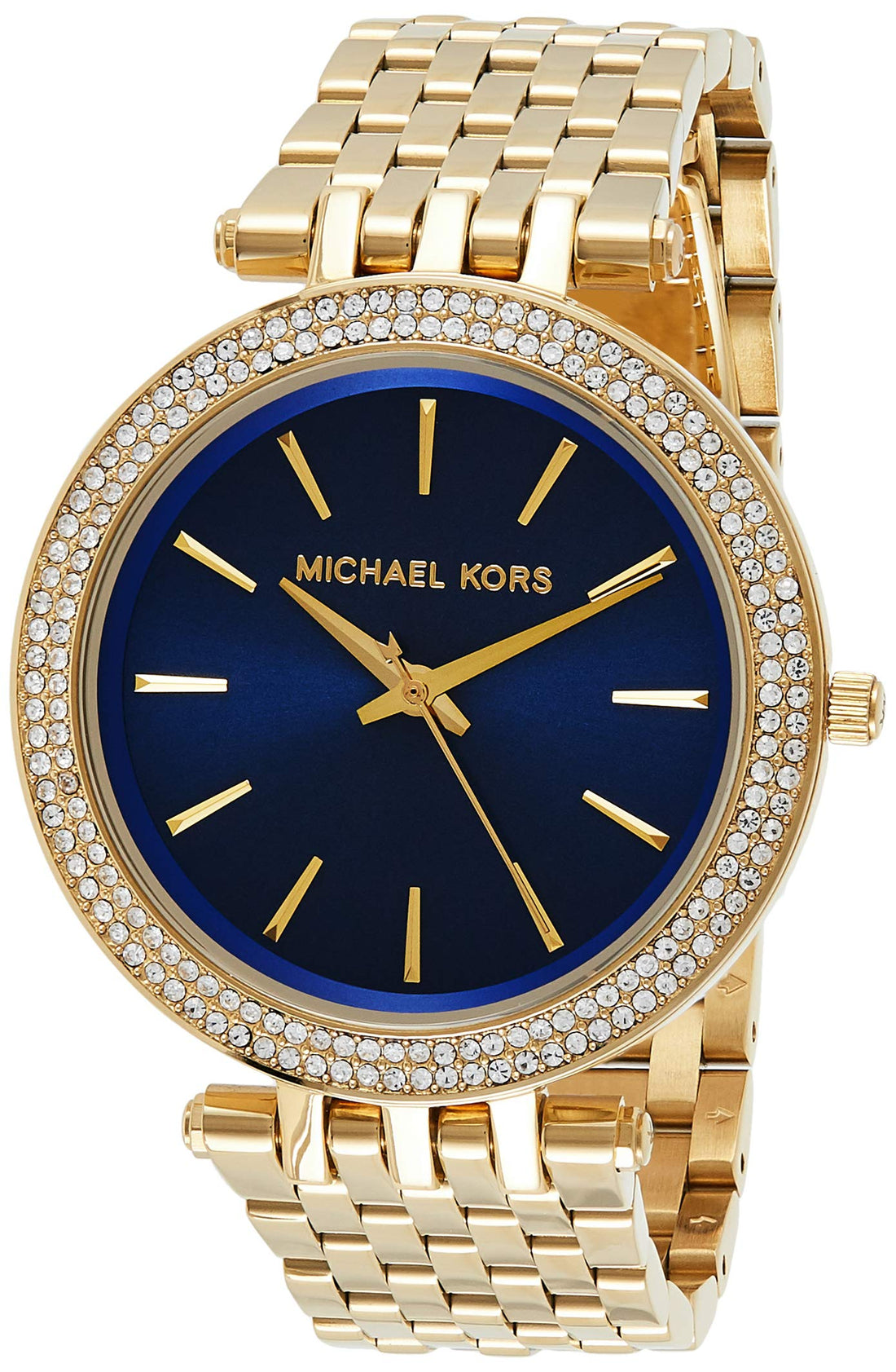 Michael Kors Darci Blue Dial Gold Steel Strap Watch for Women - MK3406