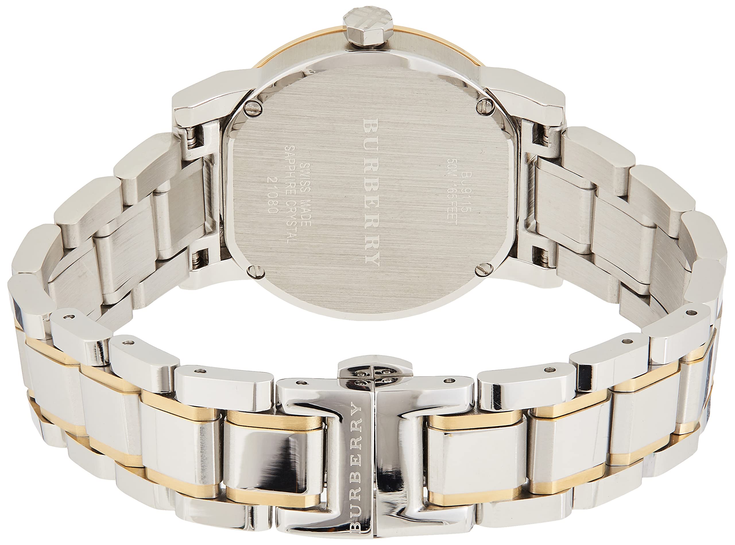 Burberry The City White Dial Two Tone Steel Strap Watch for Women - BU9115