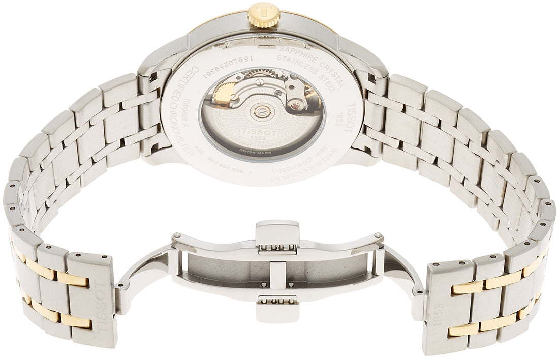 Tissot Chemin Des Tourelles Powermatic 80 Cosc Silver Dial Two Tone Steel Strap Watch For Men - T099.408.22.038.00