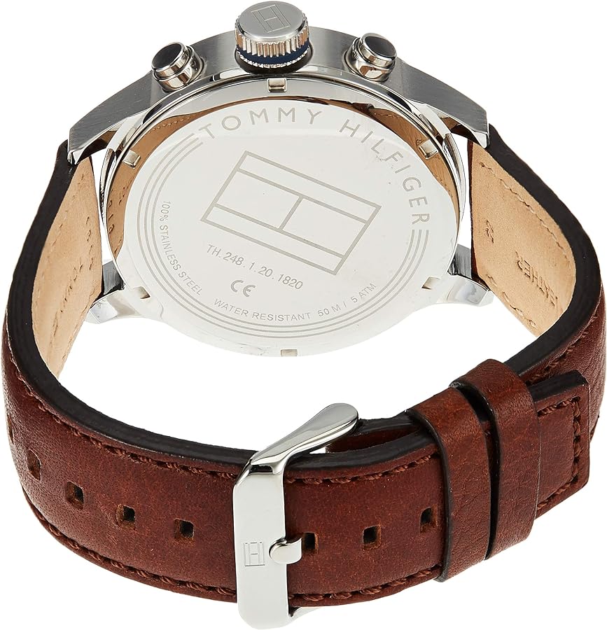 Tommy Hilfiger Sport Multifunction Blue Dial Brown Leather Strap Watch for Men - 1791137