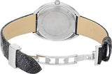 Versace Shadov Quartz Silver Dial Black Snake Leather Strap Watch for Women - VEBM00118