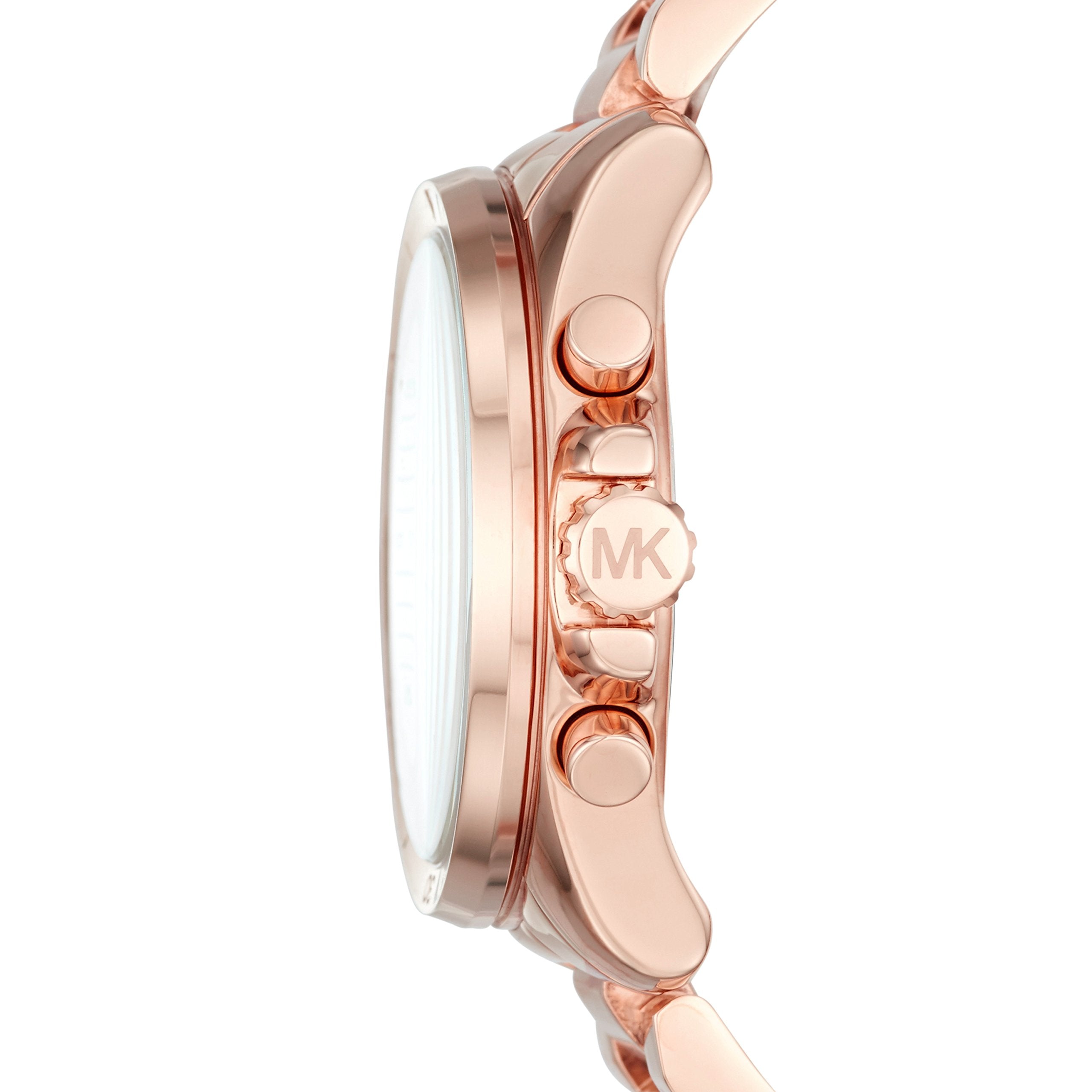 Michael Kors Brecken Chronograph Quartz Rose Gold Dial Rose Gold Steel Strap Watch For Women - MK6367
