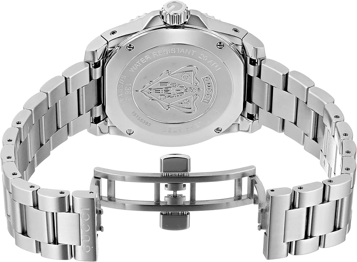 Gucci Dive Quartz Blue Dial Silver Steel Strap Watch For Men - YA136311