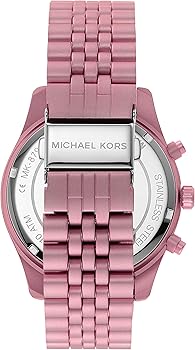 Michael Kors Lexington Chronograph Pink Dial Pink Steel Strap Watch for Women - MK8792