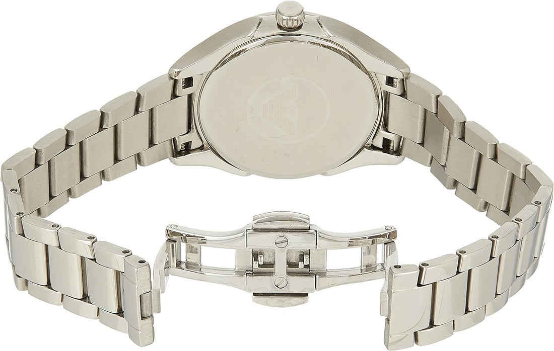 Emporio Armani Valeria Quartz Mother of Pearl Dial Silver Steel Strap Watch For Women - AR11030