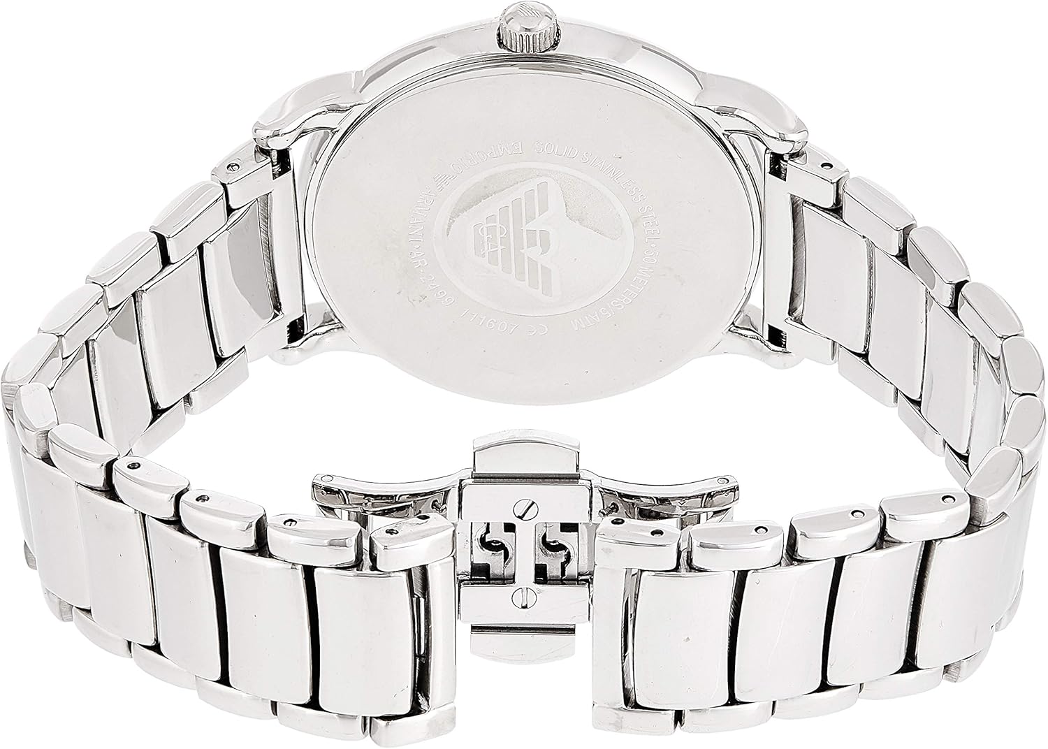 Emporio Armani Luigi Quartz Black Dial Silver Steel Strap Watch For Men - AR2499