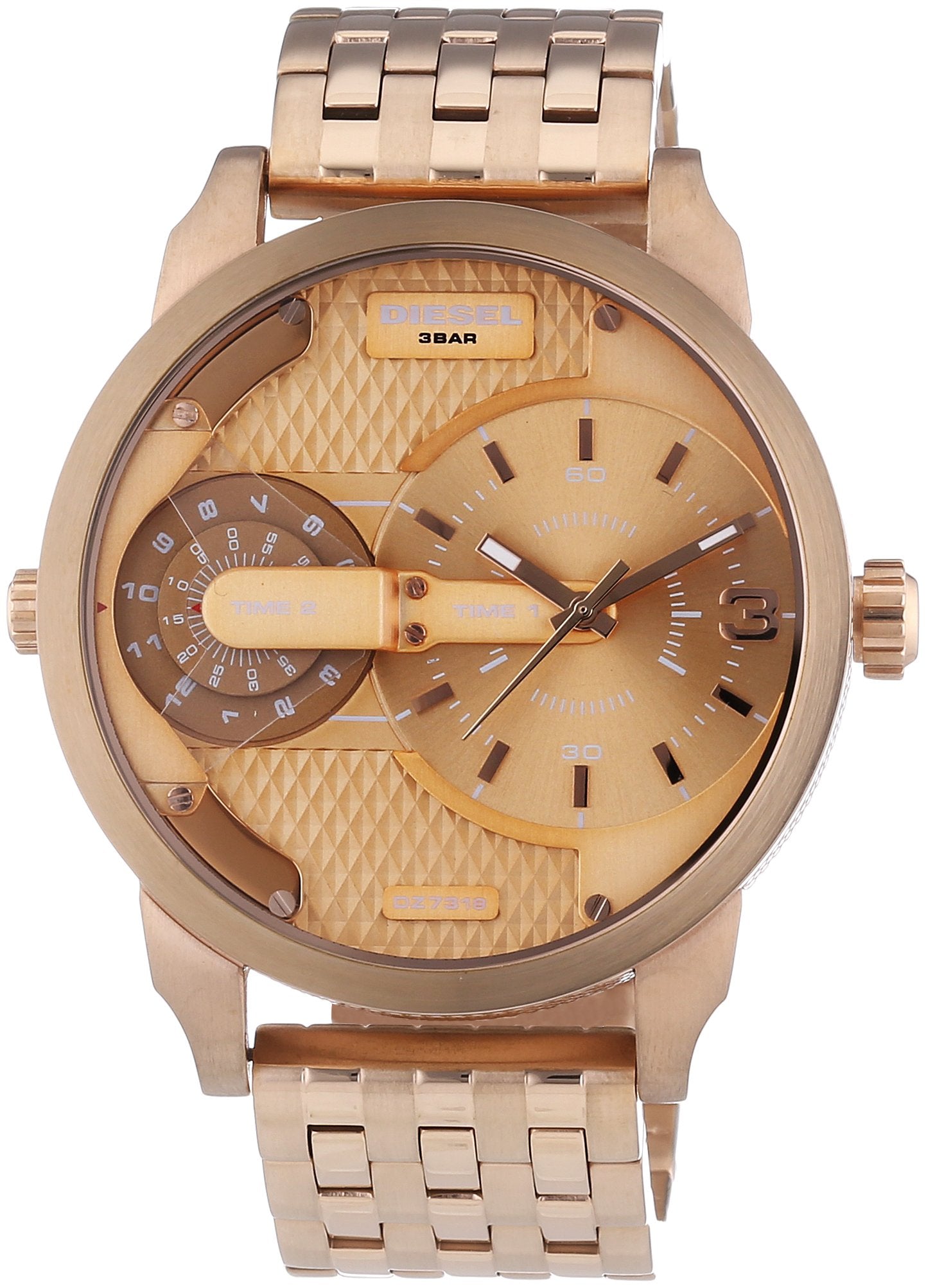 Diesel Mini Daddy Rose Gold Dial Rose Gold Steel Strap Watch For Men - DZ7318