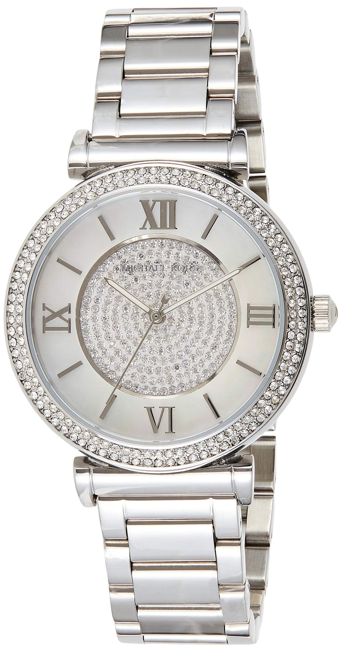 Michael Kors Catlin Silver Dial Silver Steel Strap Watch for Women - MK3355