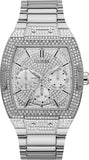 Guess Phoenix Multifunction Crystals Silver Dial Silver Steel Strap Watch For Men - GW0094G1