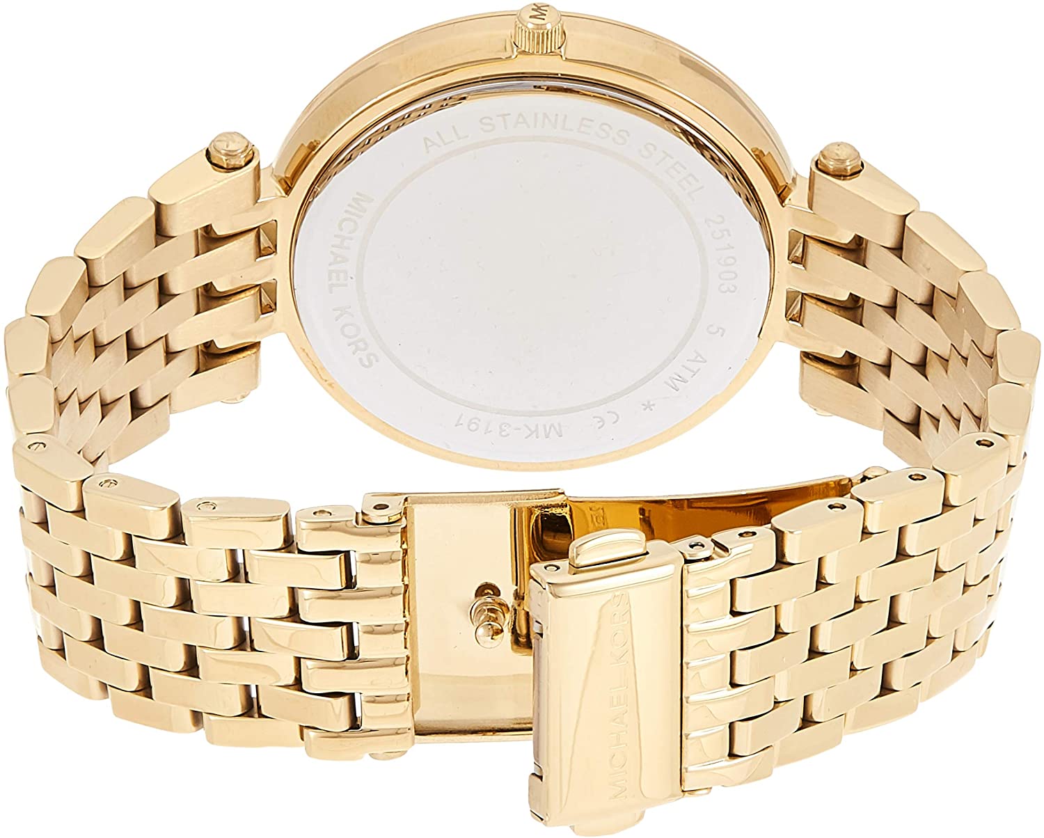 Michael Kors Darci Silver Dial Gold Stainless Steel Strap Watch for Women - MK3191
