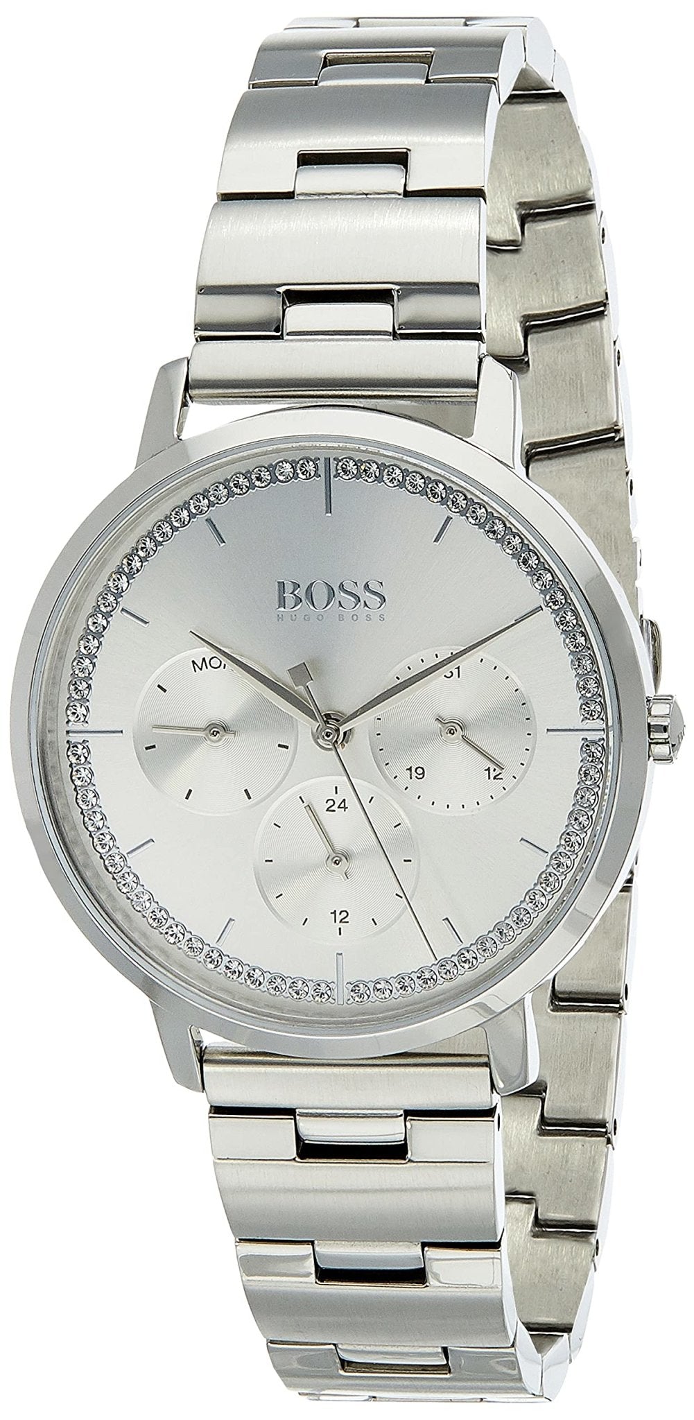 Hugo Boss Prima Silver Dial Silver Steel Strap Watch for Women - 1502570