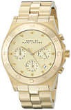 Marc Jacobs Blade Chronograph Gold Dial Gold Steel Strap Watch for Women - MBM3101