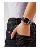 Versace V-Twist Black Dial Black Leather Strap Watch for Women - VELS00619