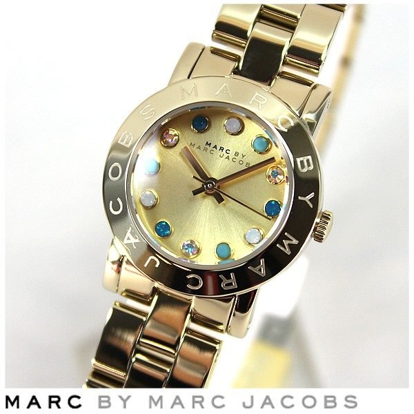 Marc Jacobs Amy Dexter Gold Dial Gold Steel Strap Watch for Women - MBM3218