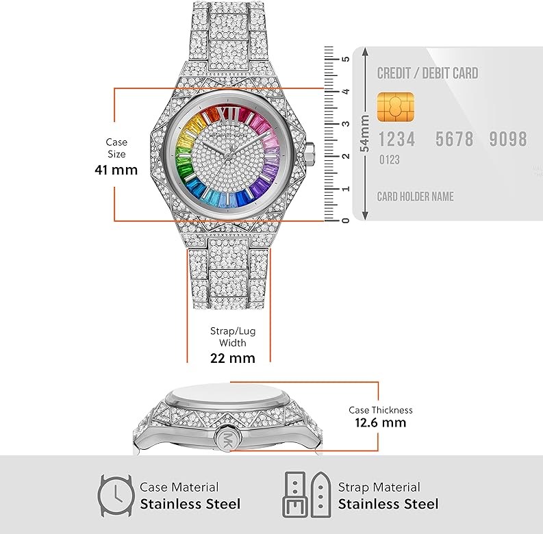 Michael Kors Raquel Three-Hand Crystals Silver Dial Silver Steel Strap Watch For Women - MK7365LE