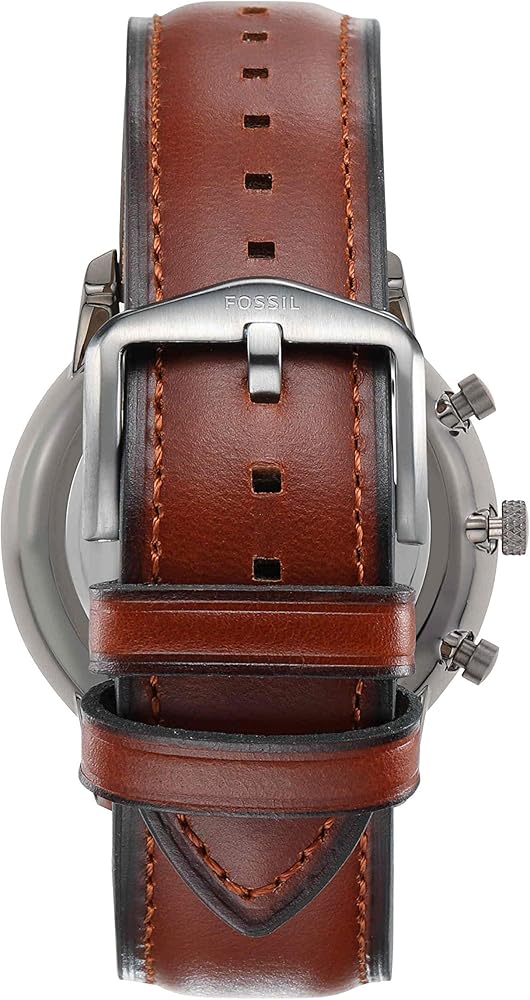 Fossil Neutra Chronograph Grey Dial Brown Leather Strap Watch for Men - FS5512