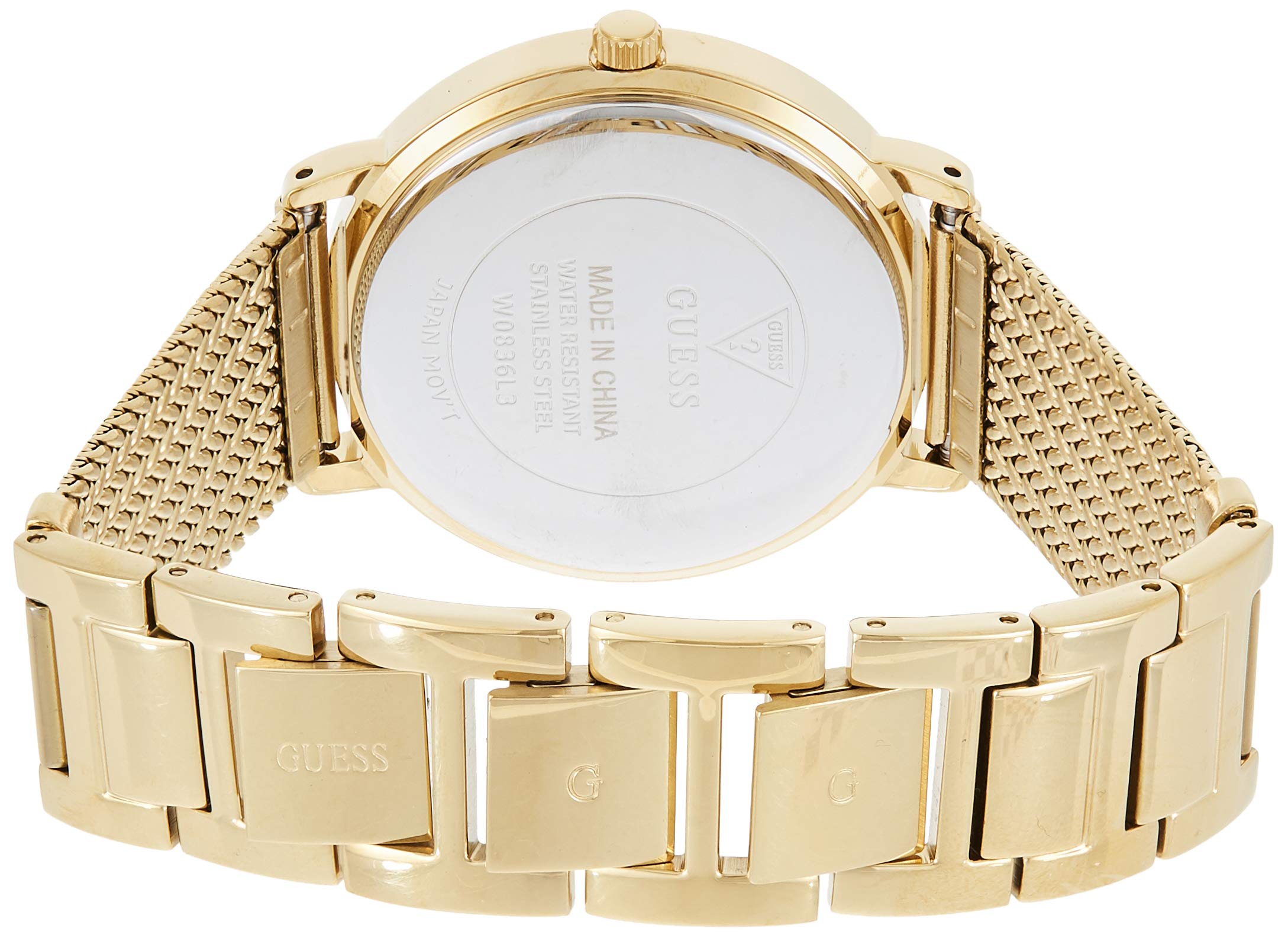 Guess Willow Two Tine Dial Gold Mesh Bracelet Watch For Women - W0836L3