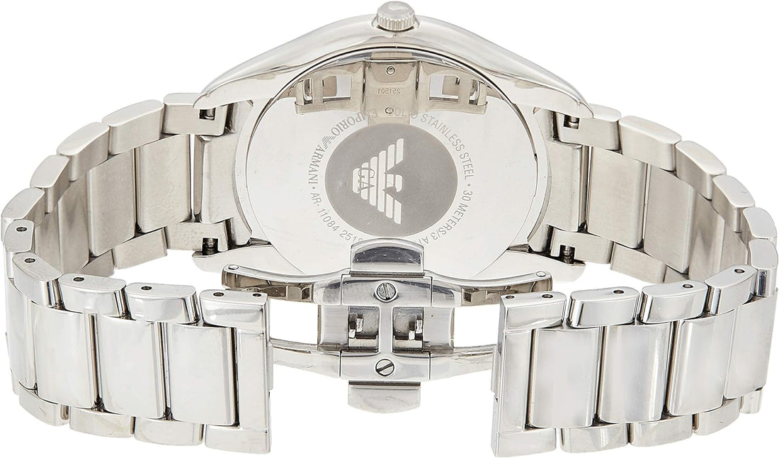 Emporio Armani Dress Quartz Silver Dial Silver Steel Strap Watch For Men - AR11084