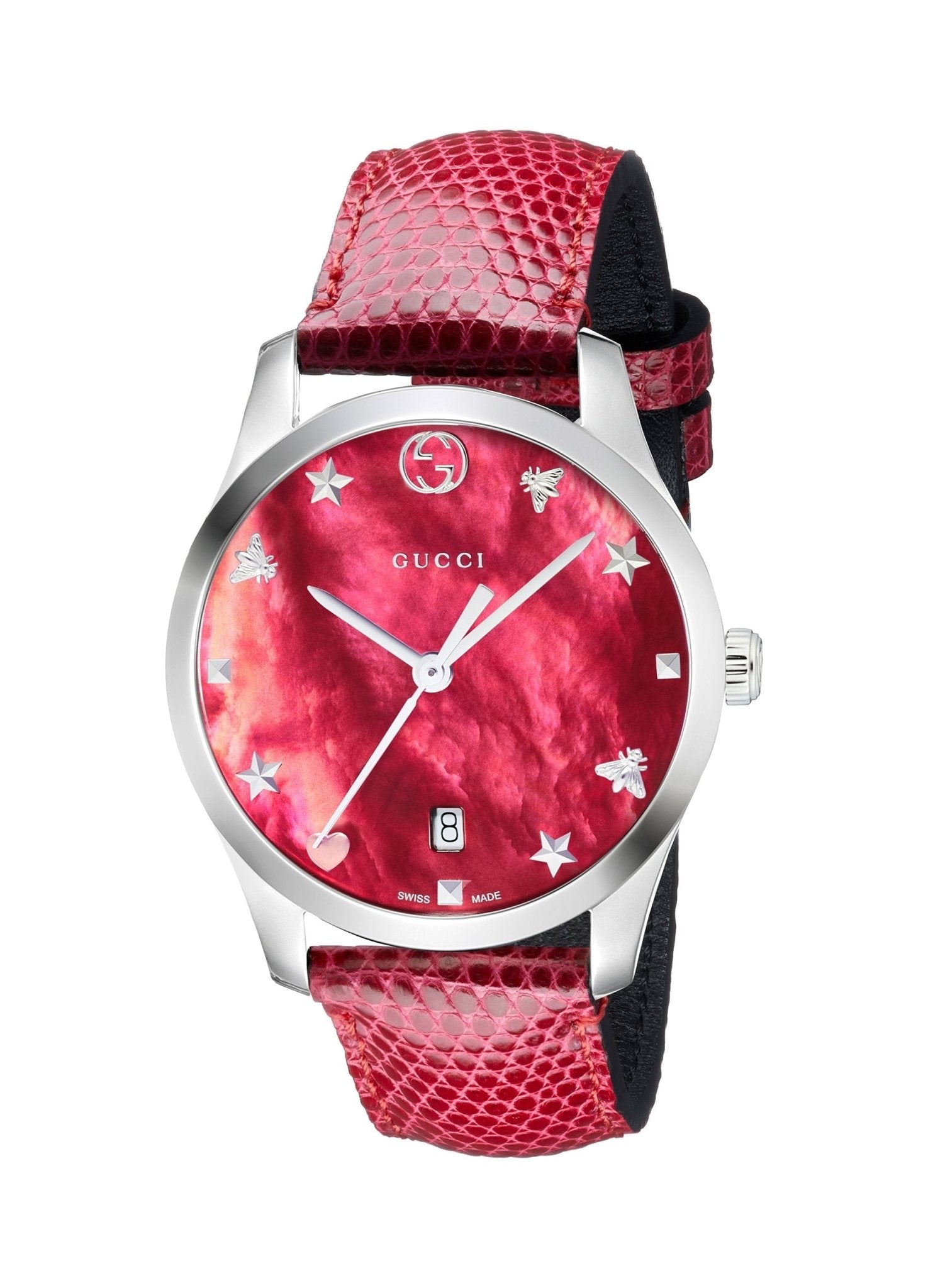 Gucci G-Timeless Cherry Red Mother of Pearl Dial 27mm Watch For Women - YA126584