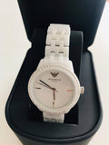 Emporio Armani Ceramic White Dial White Ceramic Bracelet Watch For Women - AR1477